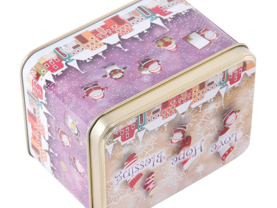 102*76*61mm圣诞礼品铁盒 方形创意马口铁糖果金属包装礼品铁盒